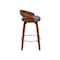 Armen Living Sonia 26" Counter Height Swivel Gray Faux Leather and Walnut Wood Bar Stool LCSOBAGRWA26 - alternate 7